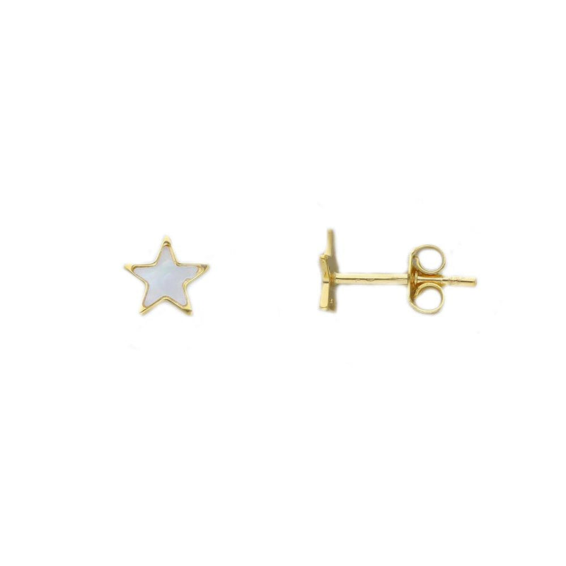 9ct Gold Mother of Pearl Star Stud Earrings