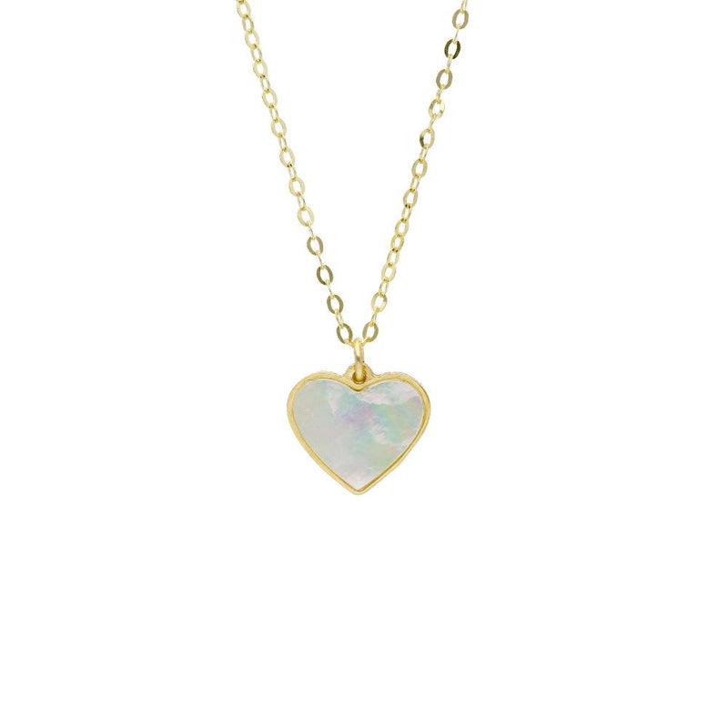 9ct Gold Mother of Pearl Heart Necklace