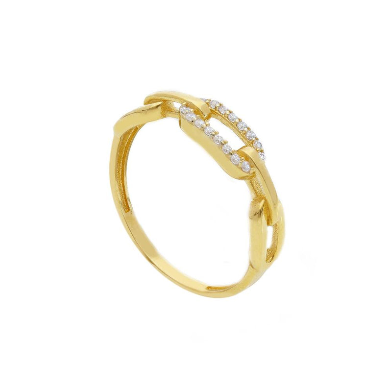 9ct Gold Cubic Zirconia Link Ring