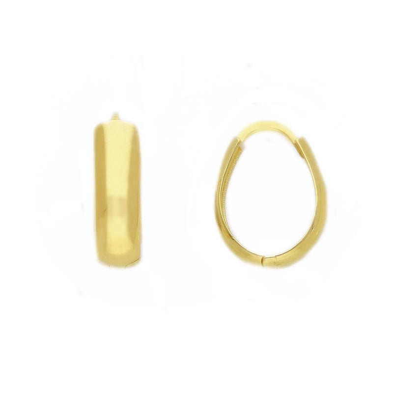 9ct Gold Oval Huggie Hoop Earrings