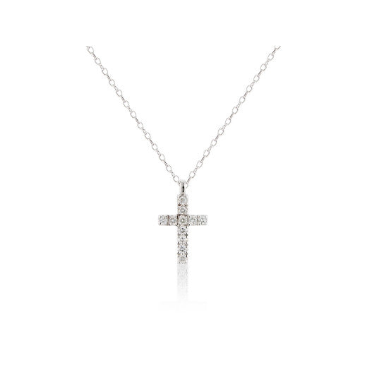 9ct Gold Diamond Cross Necklace