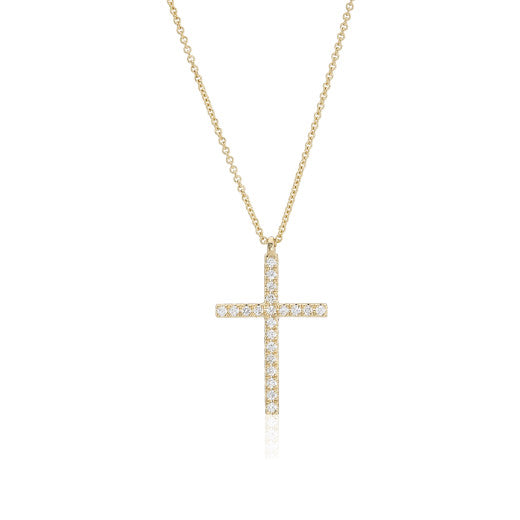 9ct Gold Diamond Cross Necklace