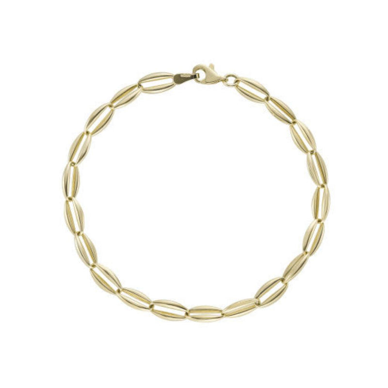 9ct Gold Oval Link Bracelet 7.5"