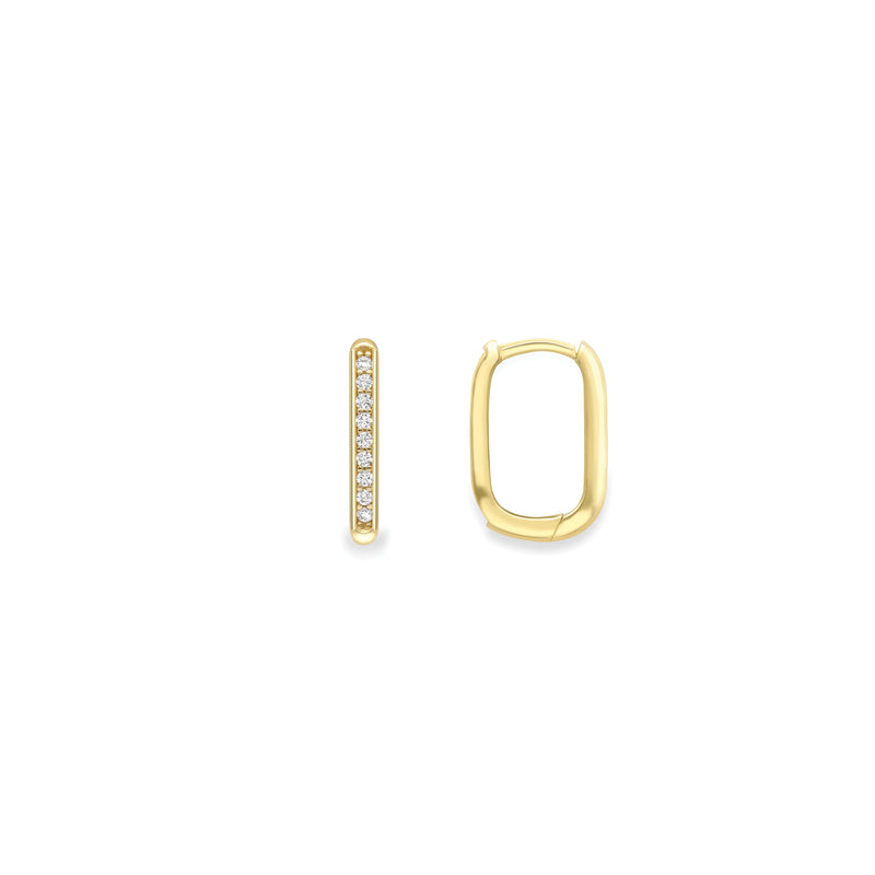 9ct Gold Cubic Zirconia Huggie Earrings