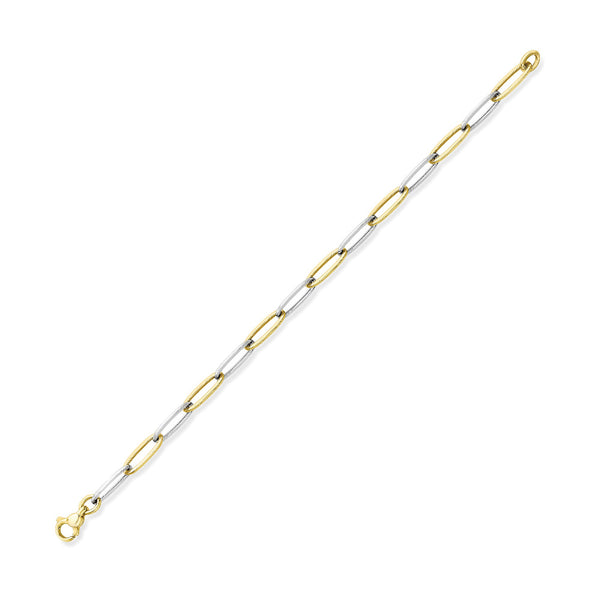 9ct Two Tone Gold Square Link Bracelet