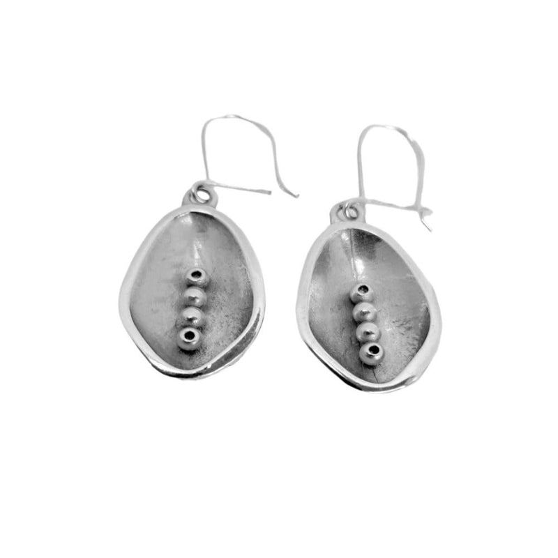 Seeds and Pods Sterling Silver Large Drop Earrings