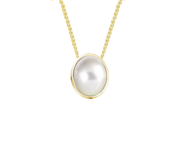 9ct Gold Cultured Freshwater Pearl Slider Necklace