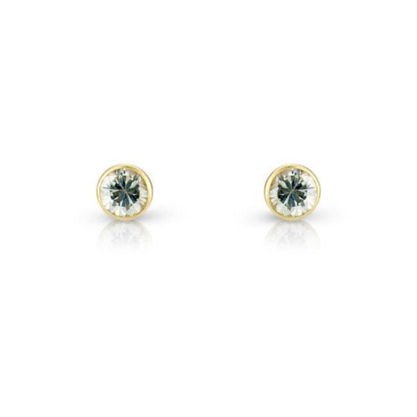 9ct Gold Round Cubic Zirconia Stud Earrings