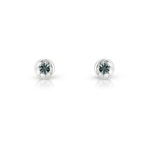 9ct Gold Round Cubic Zirconia Stud Earrings