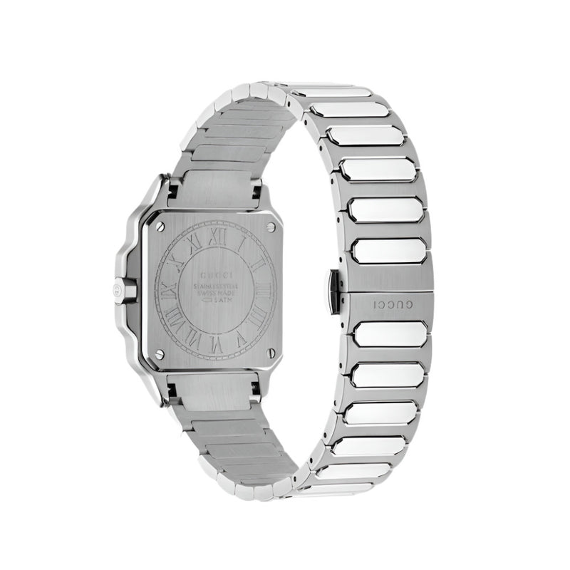 Gucci G-Flat Quartz Silver Tone 30mm Watch YA166504