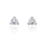 9ct Gold 6mm Cubic Zirconia Trilliant Stud Earrings