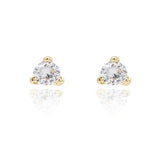 9ct Gold 6mm Cubic Zirconia Trilliant Stud Earrings