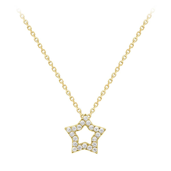 9ct Gold Cubic Zirconia Star Necklace