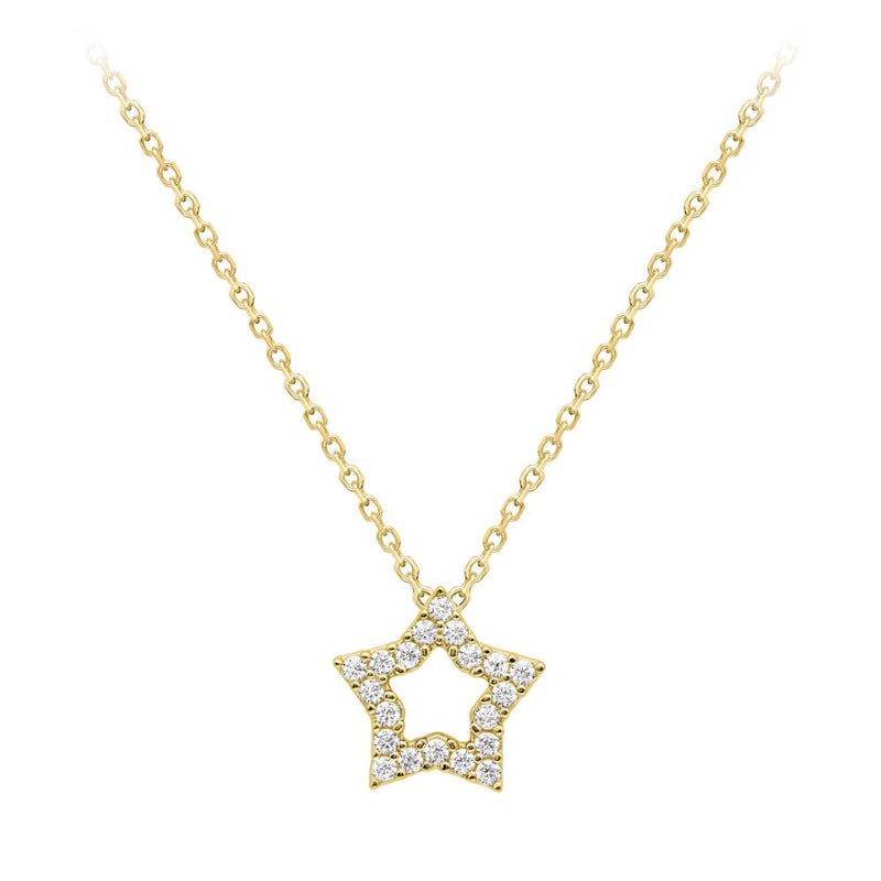 9ct Gold Cubic Zirconia Star Necklace