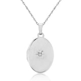 Sterling Silver Diamond Oval Locket