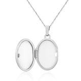 Sterling Silver Diamond Oval Locket