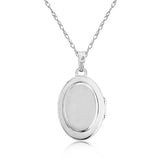 Sterling Silver Diamond Oval Locket