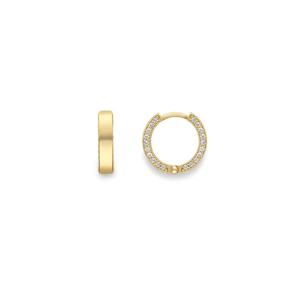 9ct Gold Cubic Zirconia Huggie Earrings