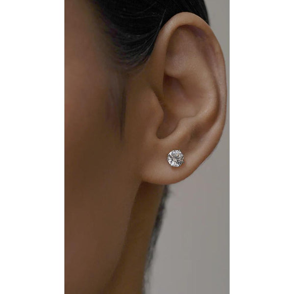 Carat London 9ct White Gold Round Stud Earrings