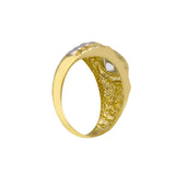 9ct Two Tone Gold Cubic Zirconia Solitare Ring