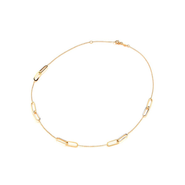 9ct Gold Double Oblong Link Necklace