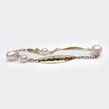 Martina Hamilton Leaf and Pearl 9ct Gold Bracelet