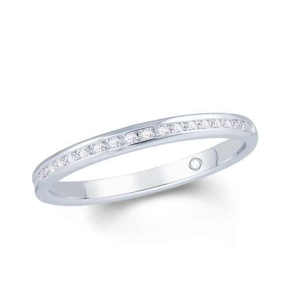 Platinum Channel Set 0.10ct Diamond Ring