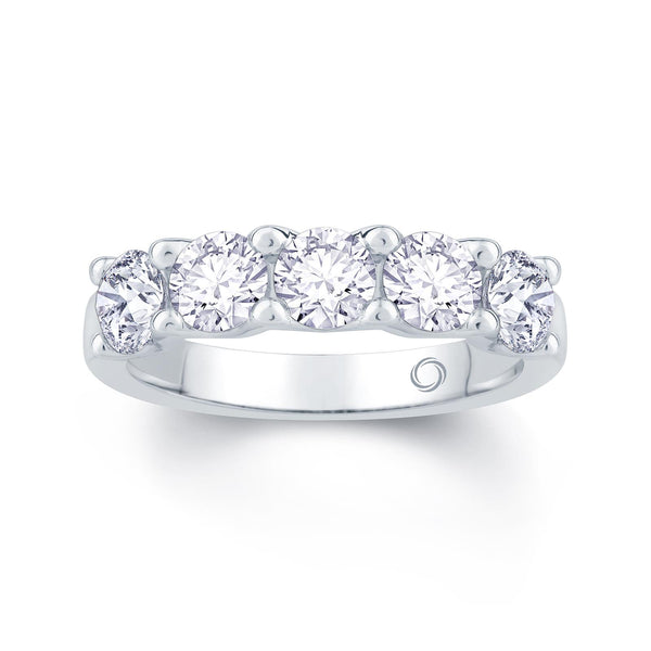 Platinum Five Stone 0.50ct Diamond Eternity Band