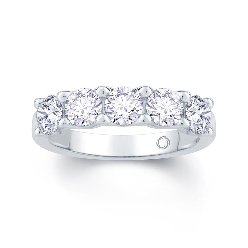 Platinum Five Stone 0.50ct Diamond Eternity Band