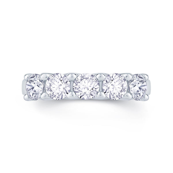 Platinum Five Stone 0.75ct Diamond Eternity Band