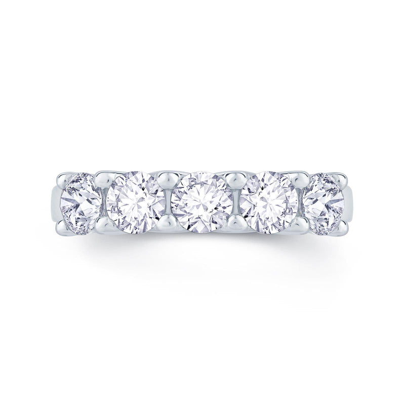 Platinum Five Stone 0.75ct Diamond Eternity Band