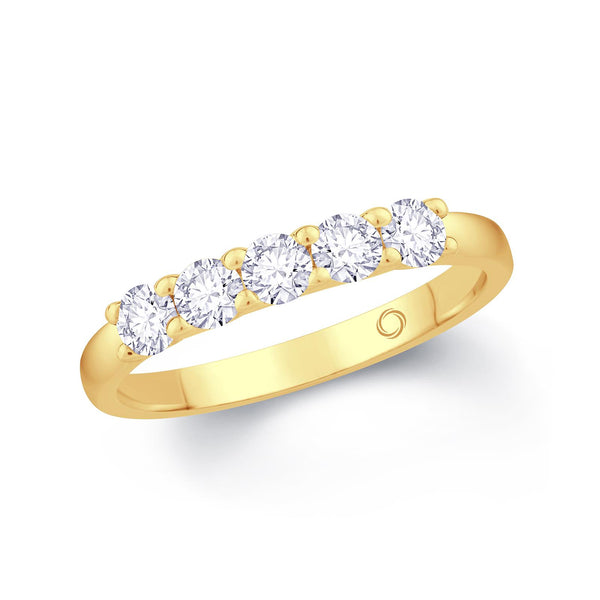 18ct Gold Five Stone 0.50ct Diamond Eternity Band