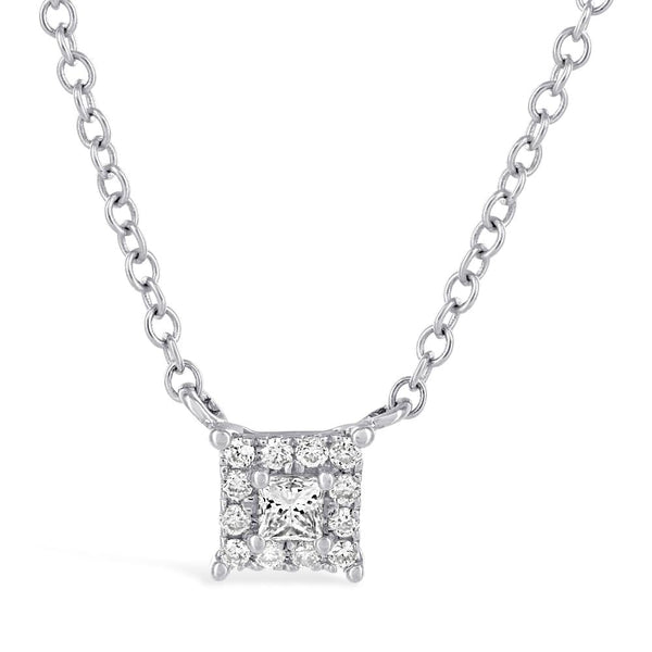 9ct White Gold Diamond Necklace