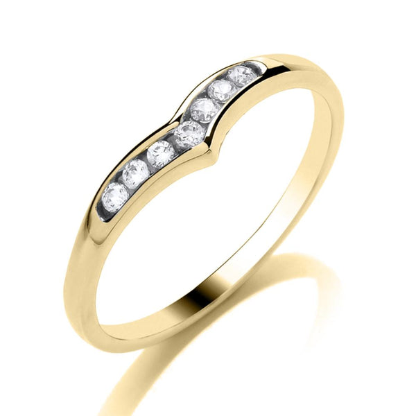 9ct Gold Diamond Bone Ring