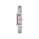 Gucci G-Frame Silver Steel Pink Dial with Diamonds Ladies Watch YA127516