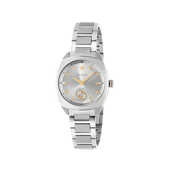 Gucci Interlocking Quartz Silver Steel 29mm Ladies Watch YA142510