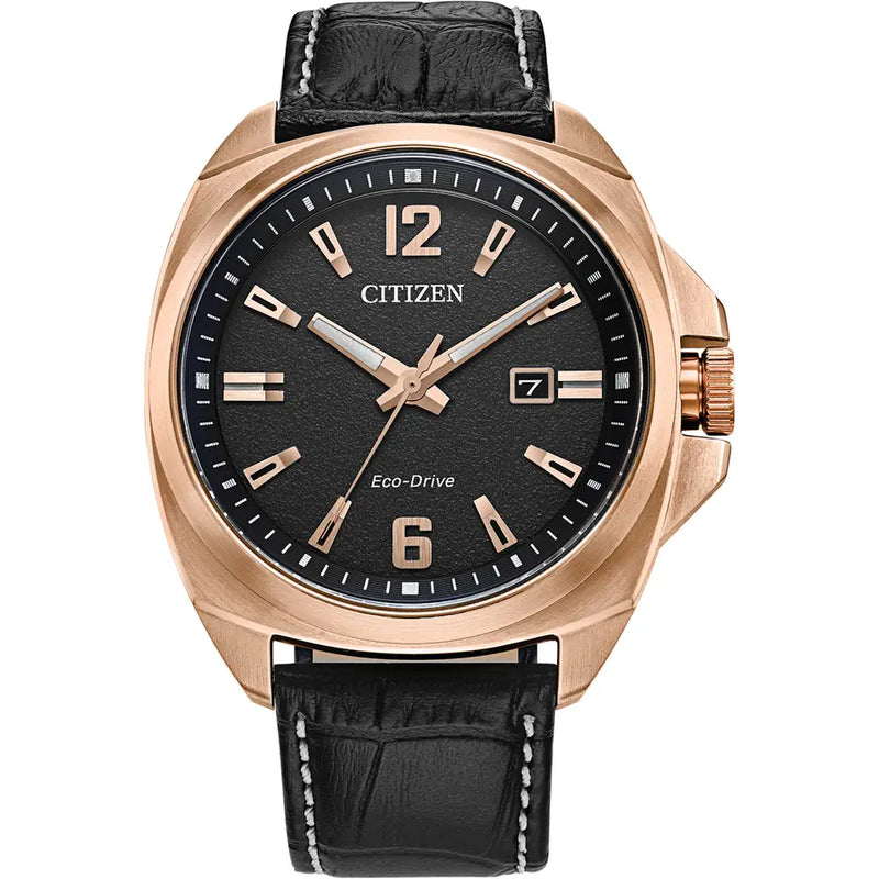 Citizen Sport Eco-Drive Black Leather Black Dial 42mm Watch AW1723-02E