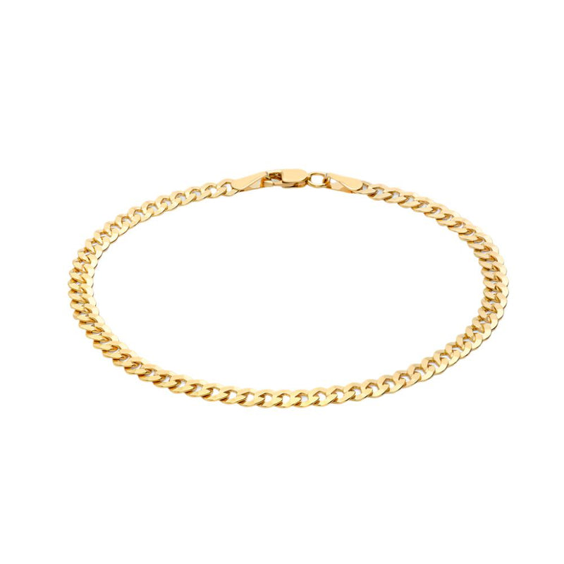 9ct Gold Flat Curb Bracelet 19cm