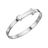 Sterling Silver Baby Heart Motif Expandable Bangle