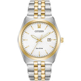 Citizen Corso Eco Drive Two Tone Steel White Dial 40mm Watch BM7334-58A