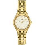 Citizen Eco-Drive Silhouette Gold Steel Champagne Dial 25mm Ladies Watch EW1262-55P