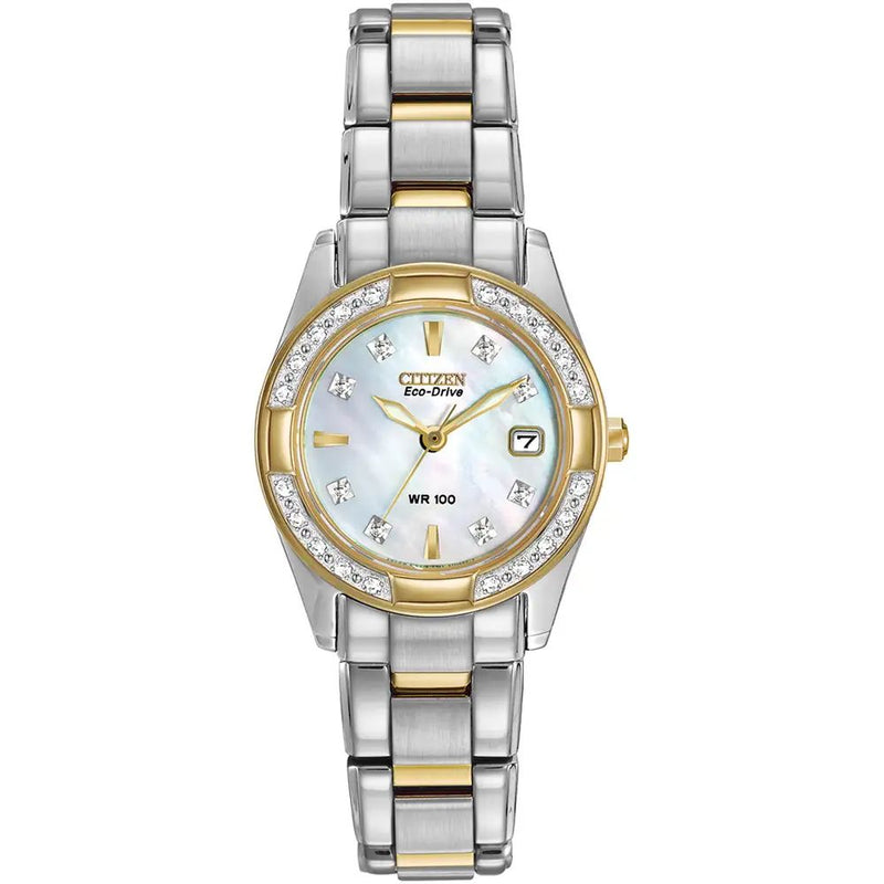 Citizen Regent Eco-Drive Two Tone Steel Diamond 26mm Ladies Watch EW1824-57D