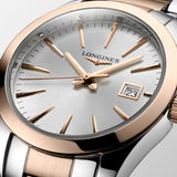 Longines Conquest Classic Quartz Red PVD Steel Silver Dial 29.50mm Ladies Watch L22863727