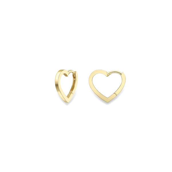 9ct Gold Heart Huggie Earrings