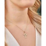 9ct Gold Hand Engraved Celtic Cross Necklace