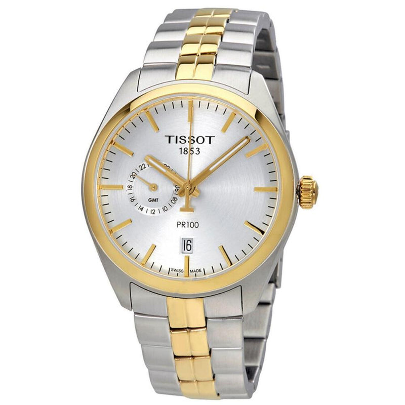 Tissot PR 100 Quartz Two Tone Steel Silver Dial 39mm Watch T1014522203100