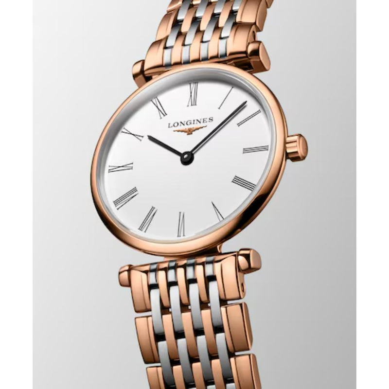 La Grande Classique de Longines Quartz Red PVD Steel White Dial 24mm Ladies Watch L42091917