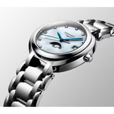 Longines PrimaLuna Moonphase Quartz White Mother of Pearl Dial 34mm Diamond Watch L81164876