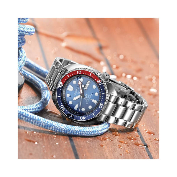 Seiko Prospex PADI Turtle Automatic Silver Steel Blue Dial 45mm Watch SRPE99K1