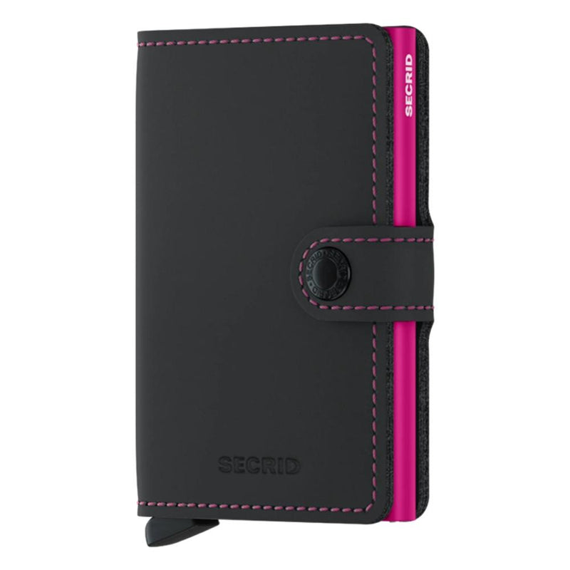 Secrid Miniwallet Matte Black & Fuchsia